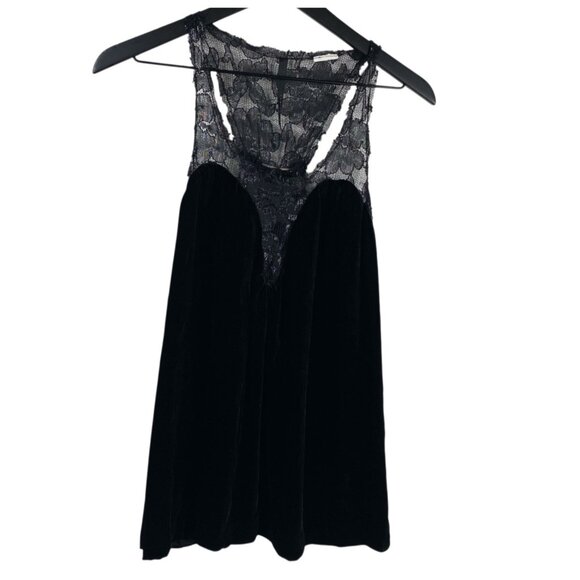 Poleci Top Women's Velvet Lace Sleeveless Black Sz XS Whimigoth Vamp Witch - Picture 1 of 10